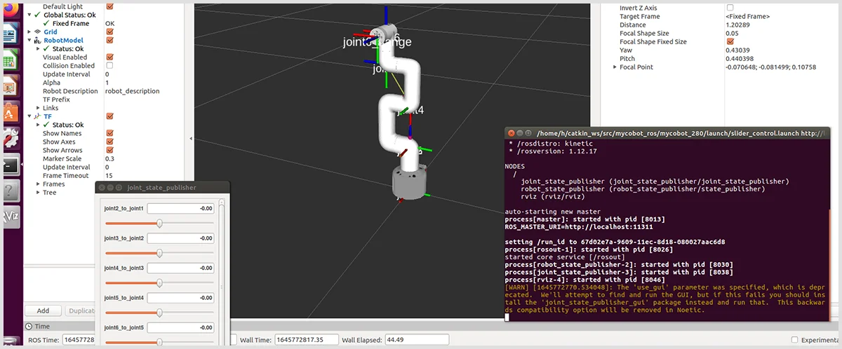 myCobot 280 M5 funcionando con ROS